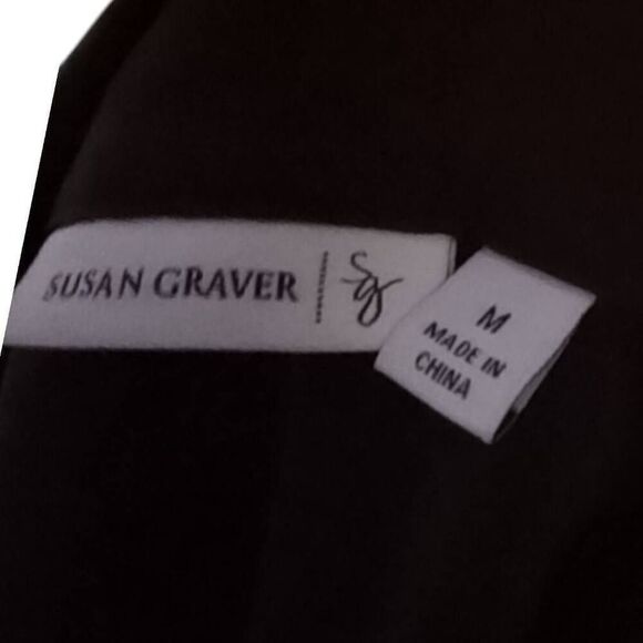 Susan graver, long sleeve Brown button-up shirt. - Picture 3 of 4